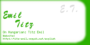 emil titz business card